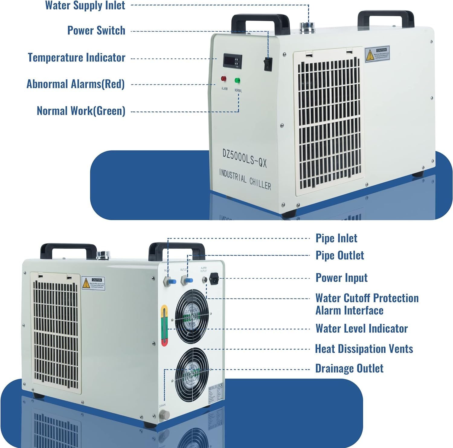 Water Chiller Industrial Chiller 6L Industrial Water Chiller for 40W 60W 80W 130W CO2 Laser Engraving & Cutting Machines image 5