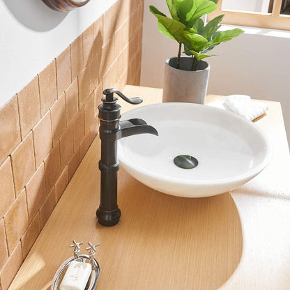 Waterfall Single Hole Single-Handle Vessel Bathroom Faucet With Pop-up Drain in Matte Black And Oil Rubbed Bronze image 8