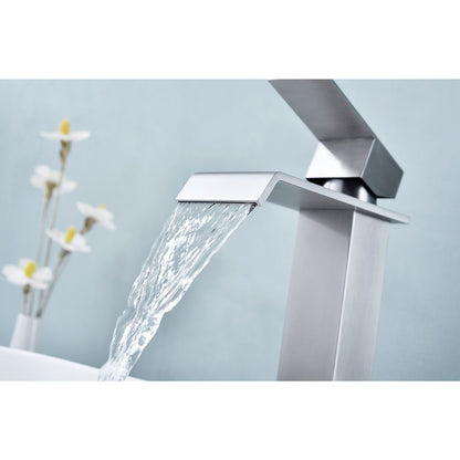 Waterfall Spout Single Handle Bathroom Sink Faucet image 5