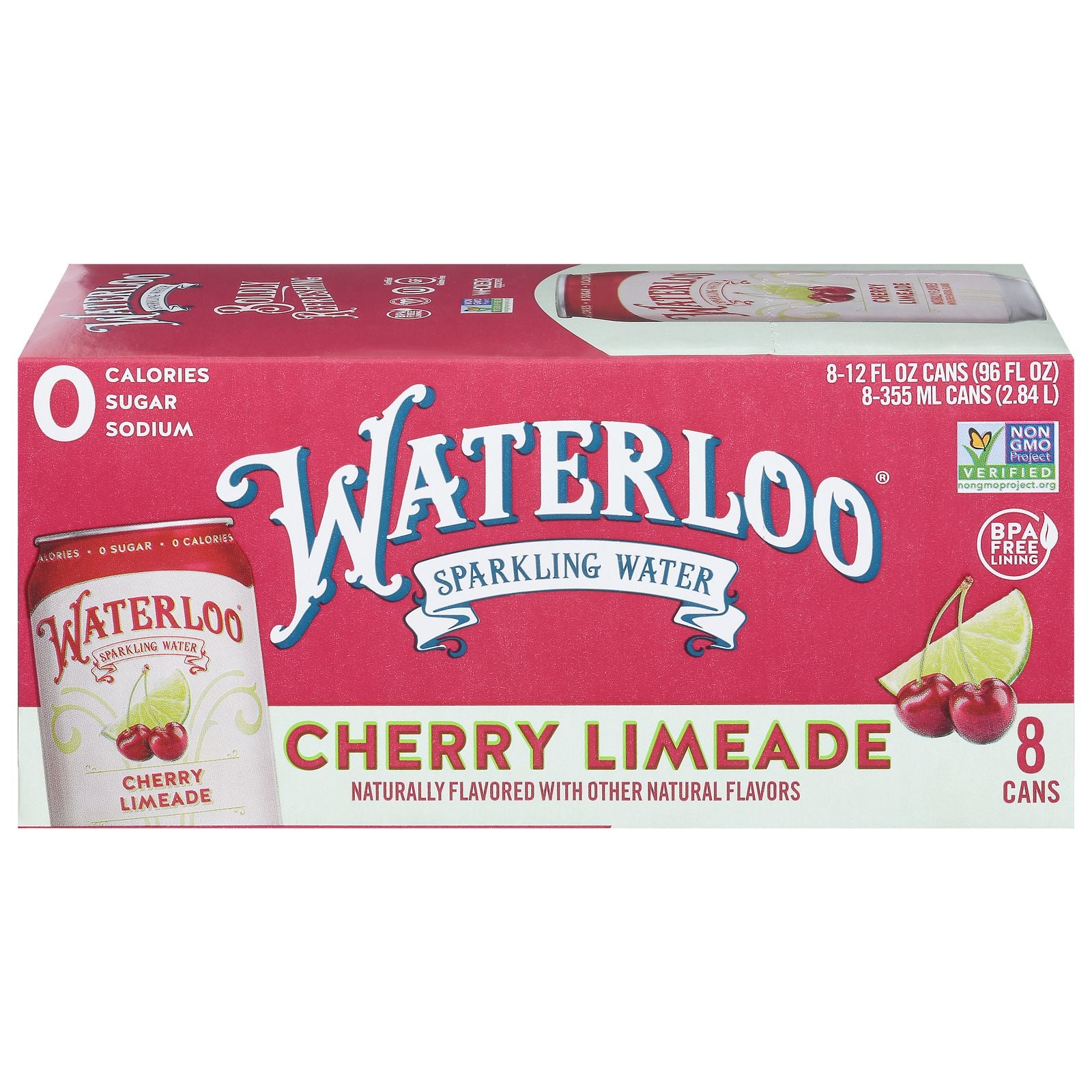 Waterloo - Spk Water Cherry Limeade - Case Of 3-8/12 Fz image 1