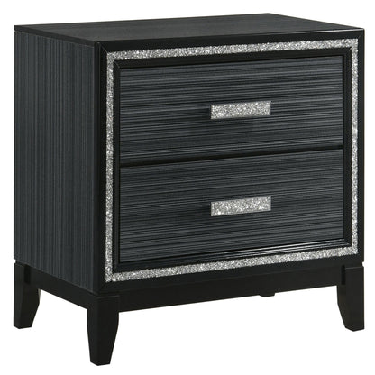 Weathered Black 2-drawer Nightstand image 1