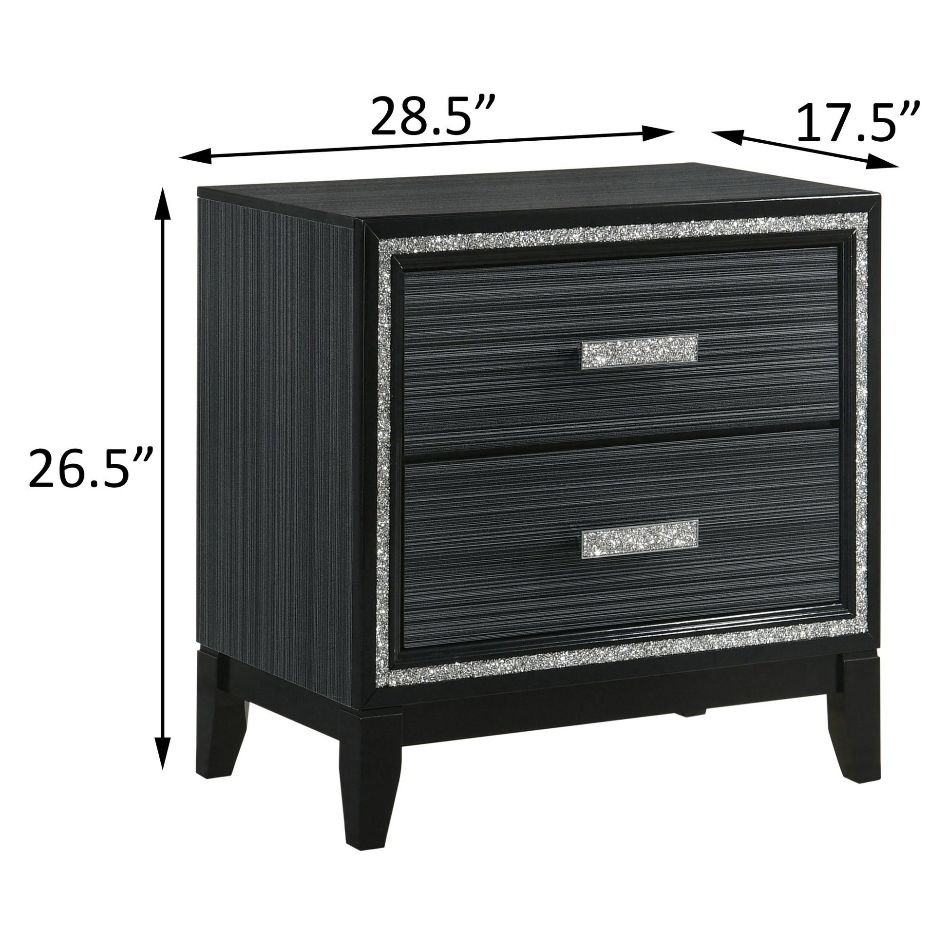 Weathered Black 2-drawer Nightstand image 7