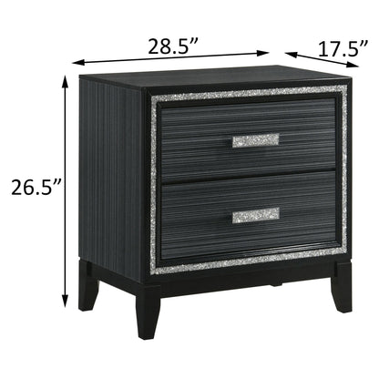 Weathered Black 2-drawer Nightstand image 7