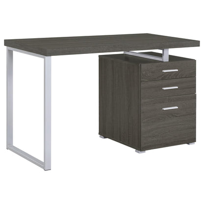 Weathered Grey 3-drawer Reversible Office Desk image 3