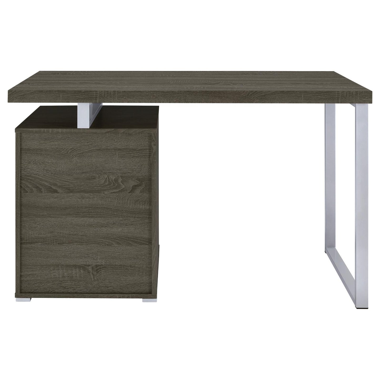 Weathered Grey 3-drawer Reversible Office Desk image 8