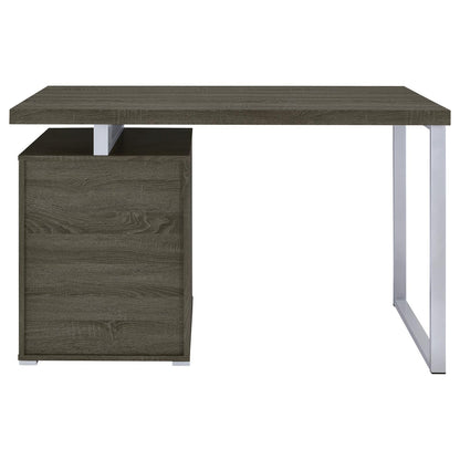 Weathered Grey 3-drawer Reversible Office Desk image 8