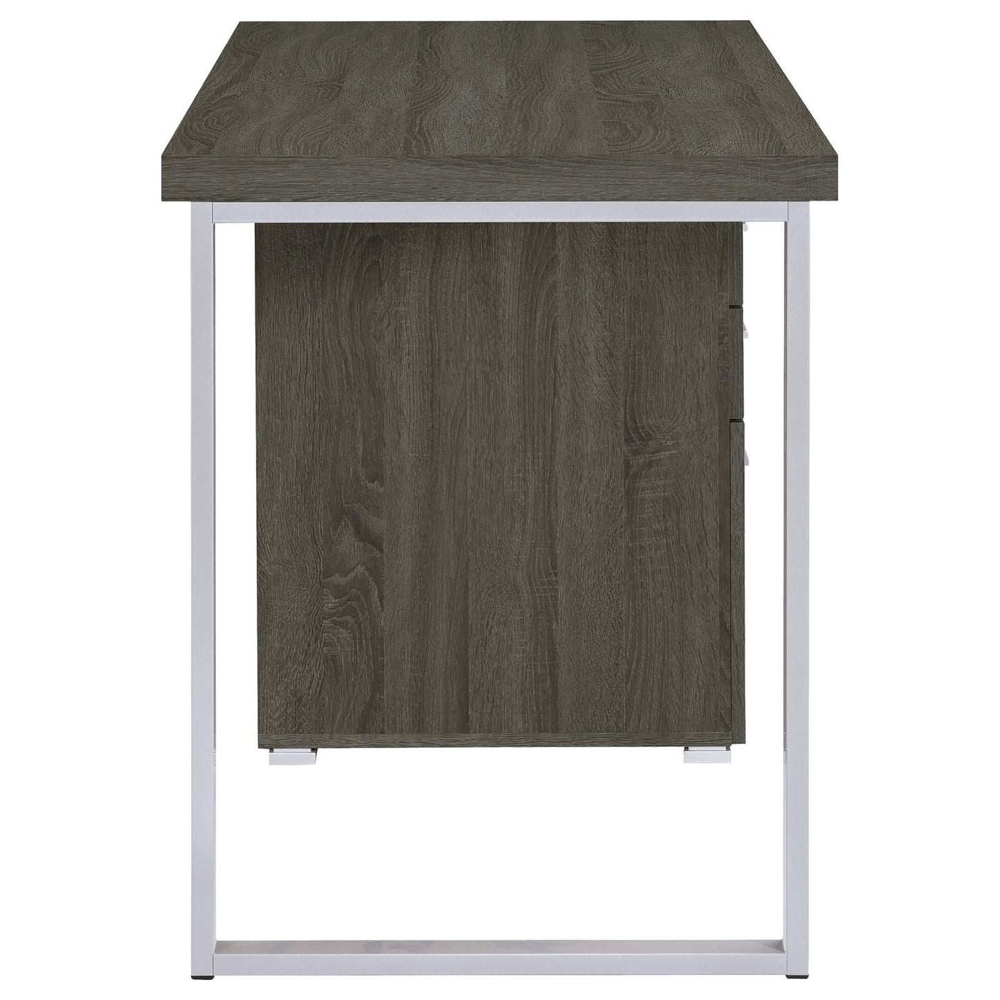 Weathered Grey 3-drawer Reversible Office Desk image 6