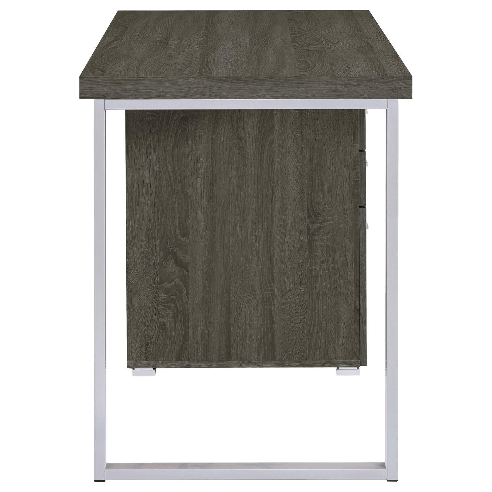 Weathered Grey 3-drawer Reversible Office Desk image 6
