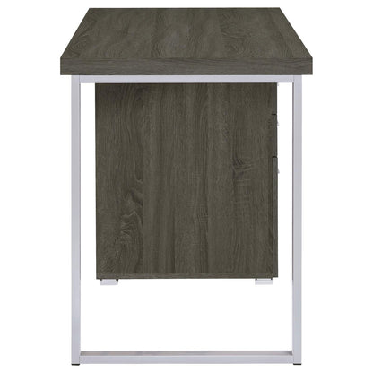 Weathered Grey 3-drawer Reversible Office Desk image 6