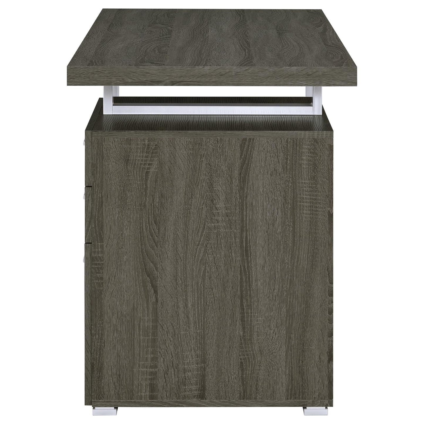 Weathered Grey 3-drawer Reversible Office Desk image 7