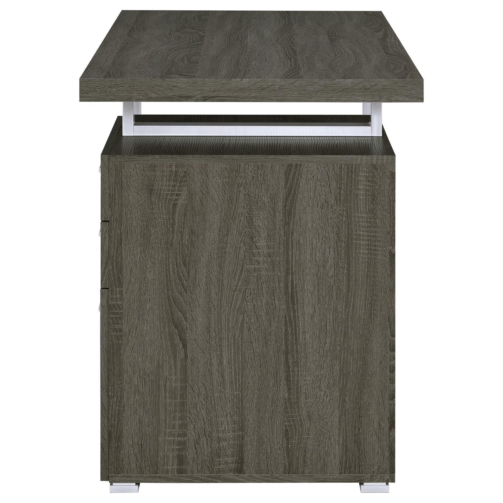 Weathered Grey 3-drawer Reversible Office Desk image 7