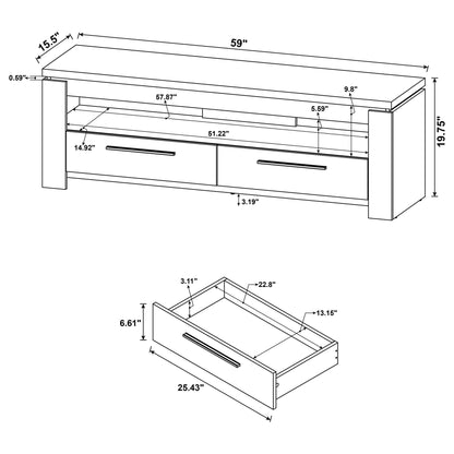 Weathered Grey 59-inch 2-Drawer TV Console image 9