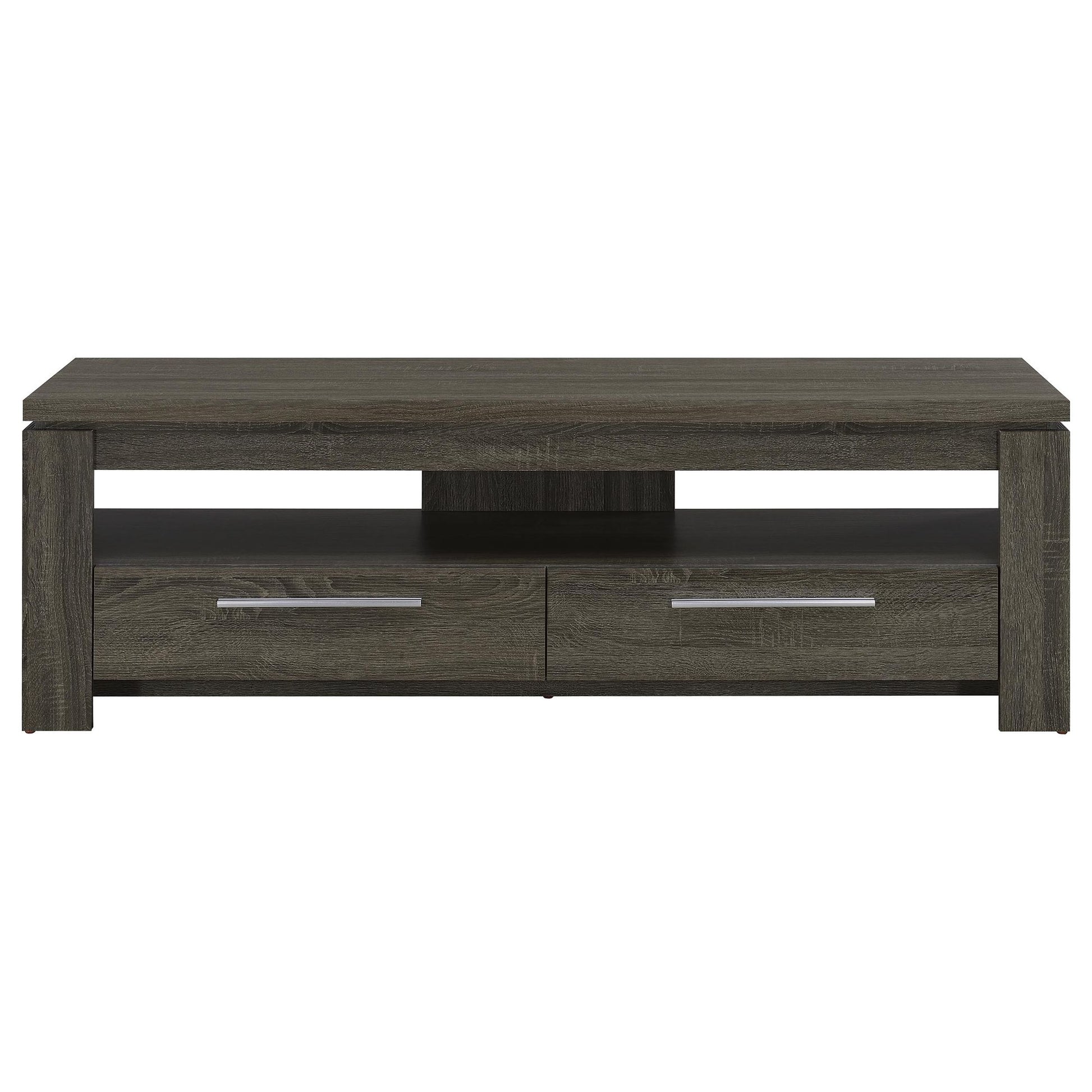 Weathered Grey 59-inch 2-Drawer TV Console image 4