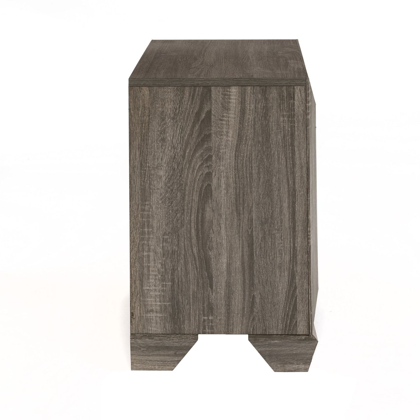 Weathered Grey Grain 2-drawer Nightstand image 3
