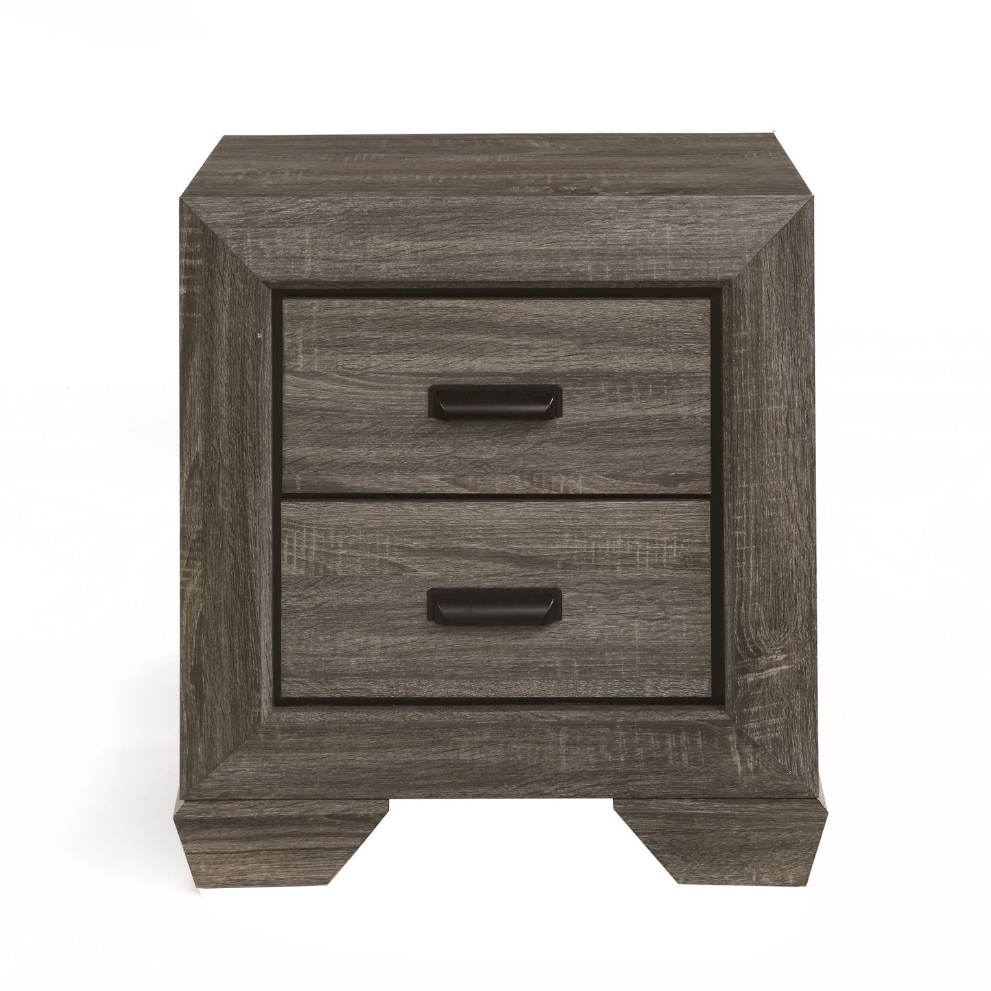 Weathered Grey Grain 2-drawer Nightstand image 2