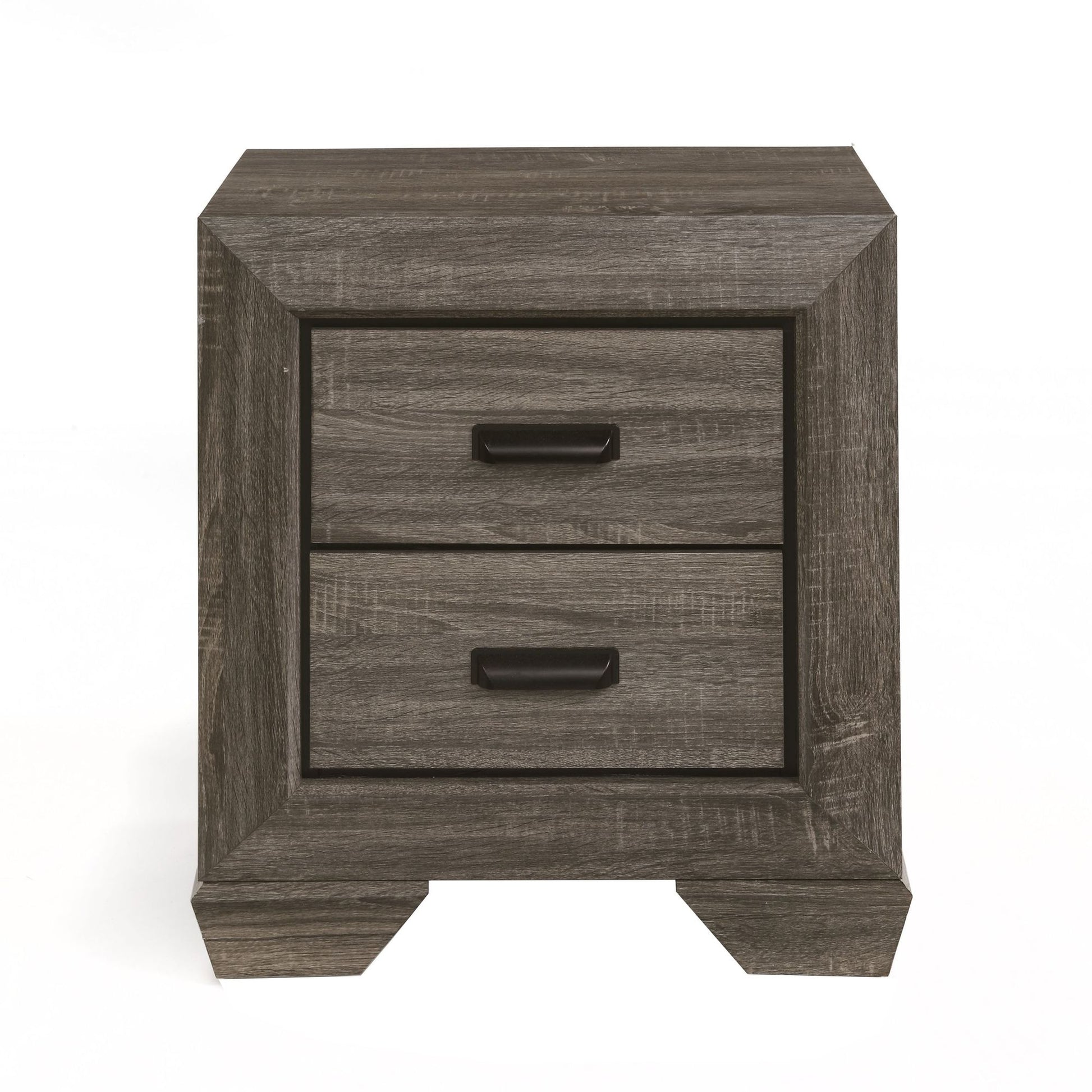 Weathered Grey Grain 2-drawer Nightstand image 2