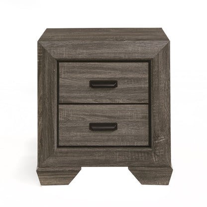 Weathered Grey Grain 2-drawer Nightstand image 2