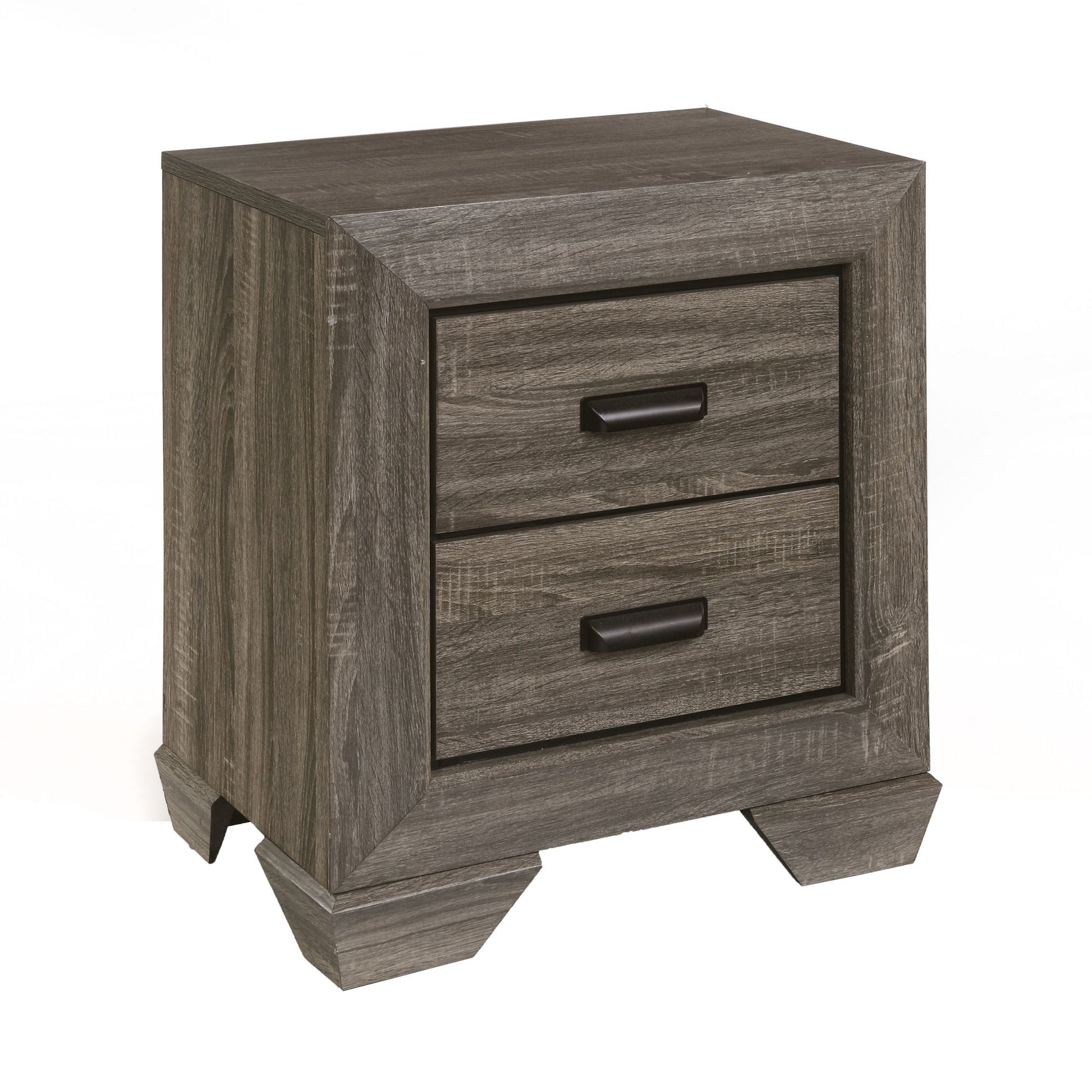 Weathered Grey Grain 2-drawer Nightstand image 1