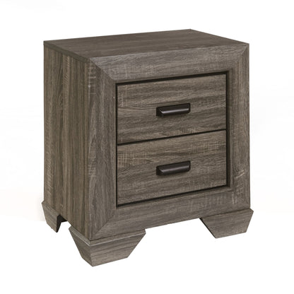 Weathered Grey Grain 2-drawer Nightstand image 1