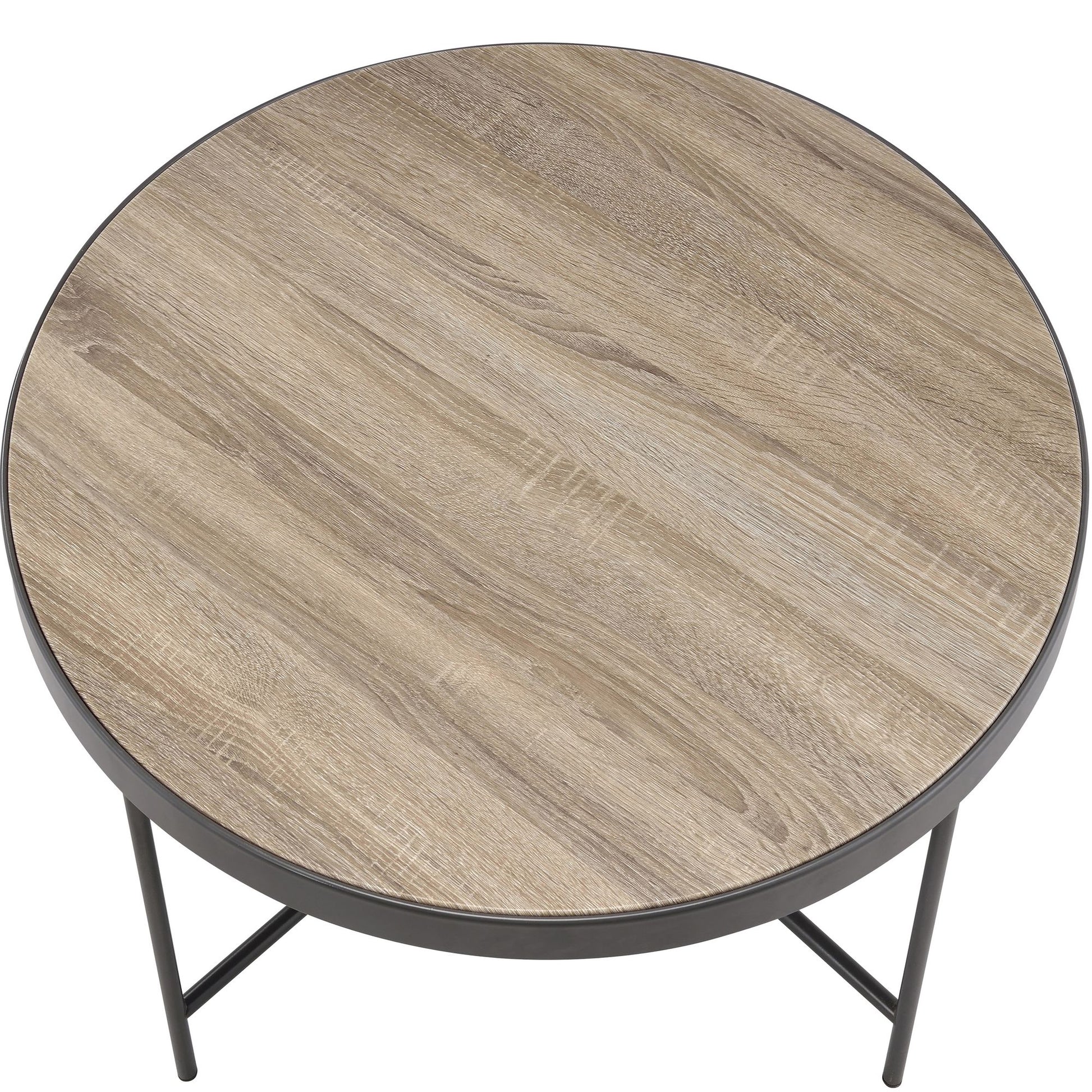 Weathered Grey Oak and Black Coffee Table image 4