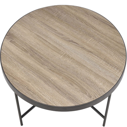 Weathered Grey Oak and Black Coffee Table image 4
