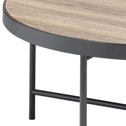 Weathered Grey Oak and Black Coffee Table image 6