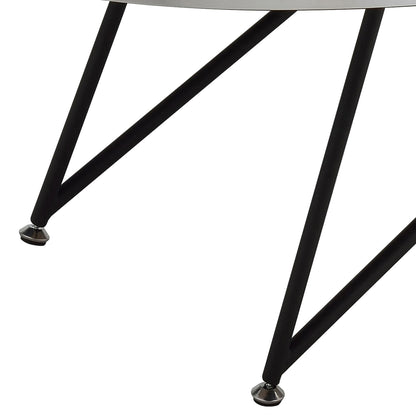 Weathered Grey Oak and Black Oval Coffee Table image 5