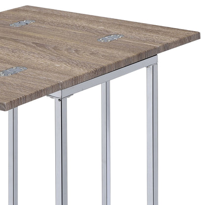 Weathered Oak and Chrome Side Table image 5