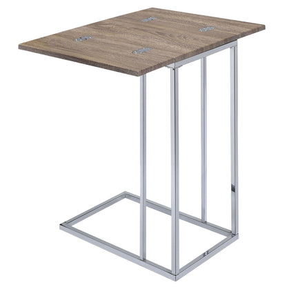 Weathered Oak and Chrome Side Table image 2