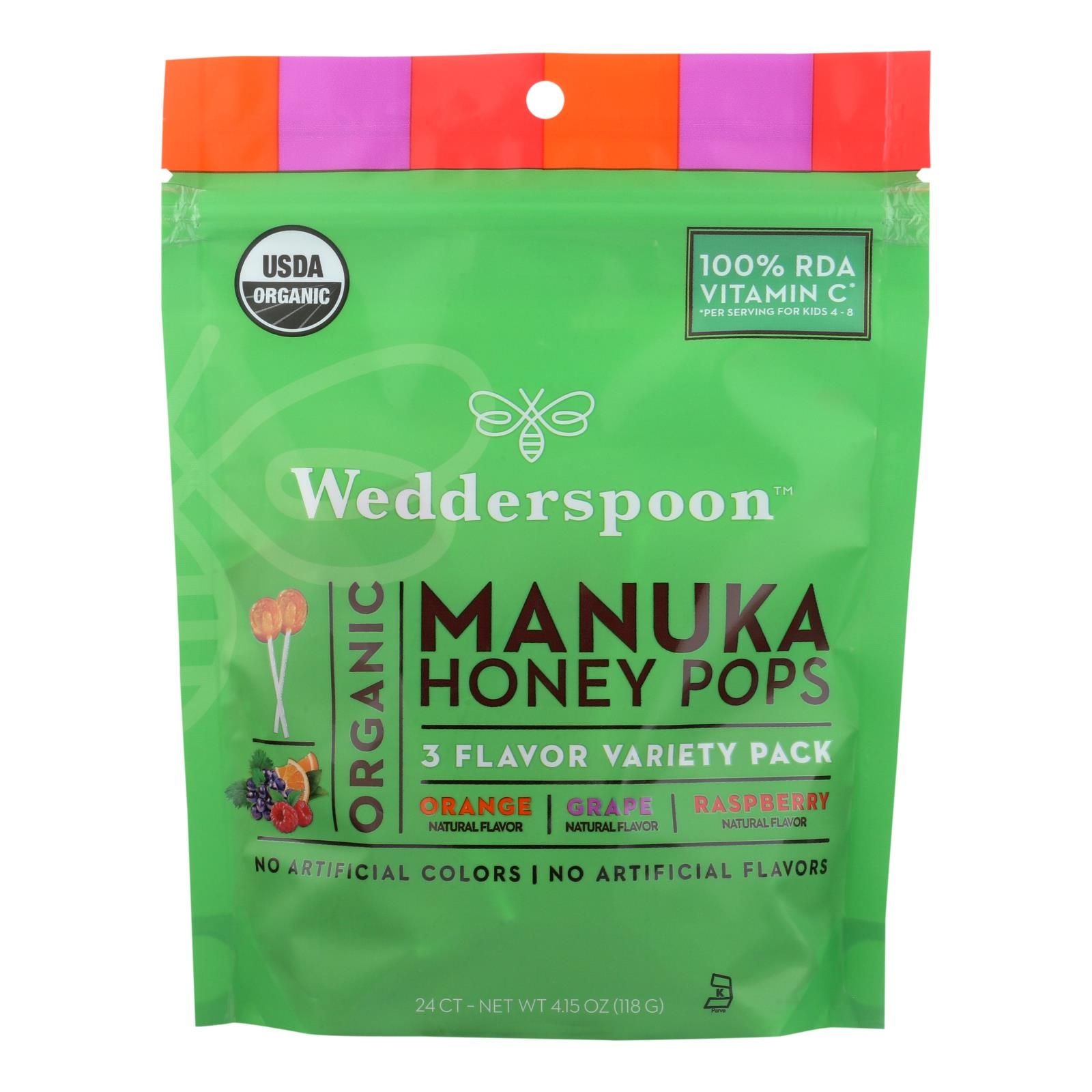 Wedderspoon Organic Makuna Honey Pops - Case Of 6 - 4.15 Oz image 2
