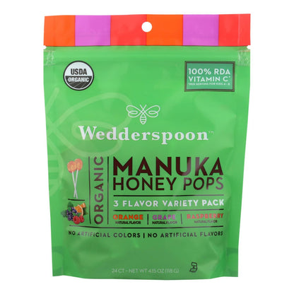 Wedderspoon Organic Makuna Honey Pops - Case Of 6 - 4.15 Oz image 1