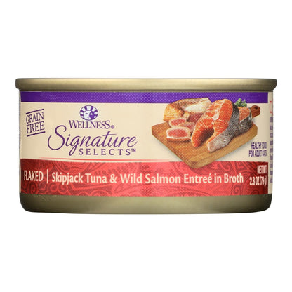 Wellness Pet Products - Signature Selects Cat Food - Skipjack Tuna And Wild Salmon Entree In Broth - Case Of 12 - 2.8 Oz image 2