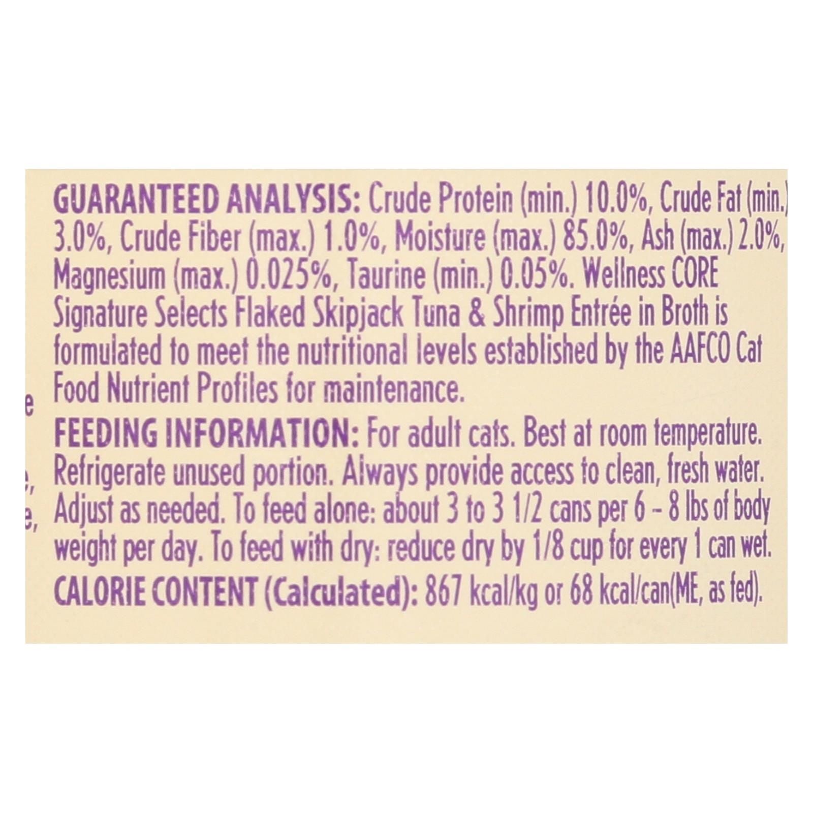 Wellness Pet Products Cat - Can - Tuna - Shrimp - Signature Selects - Case Of 12 - 2.8 Oz image 2