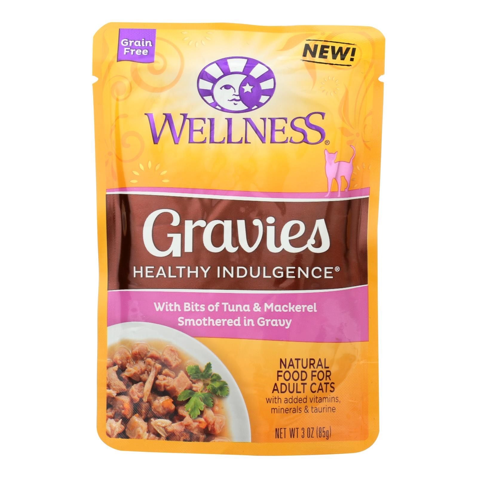 Wellness Pet Products Cat Food - Gravies With Bits Of Tuna And Mackerel Smothered In Gravy - Case Of 24 - 3 Oz. image 1