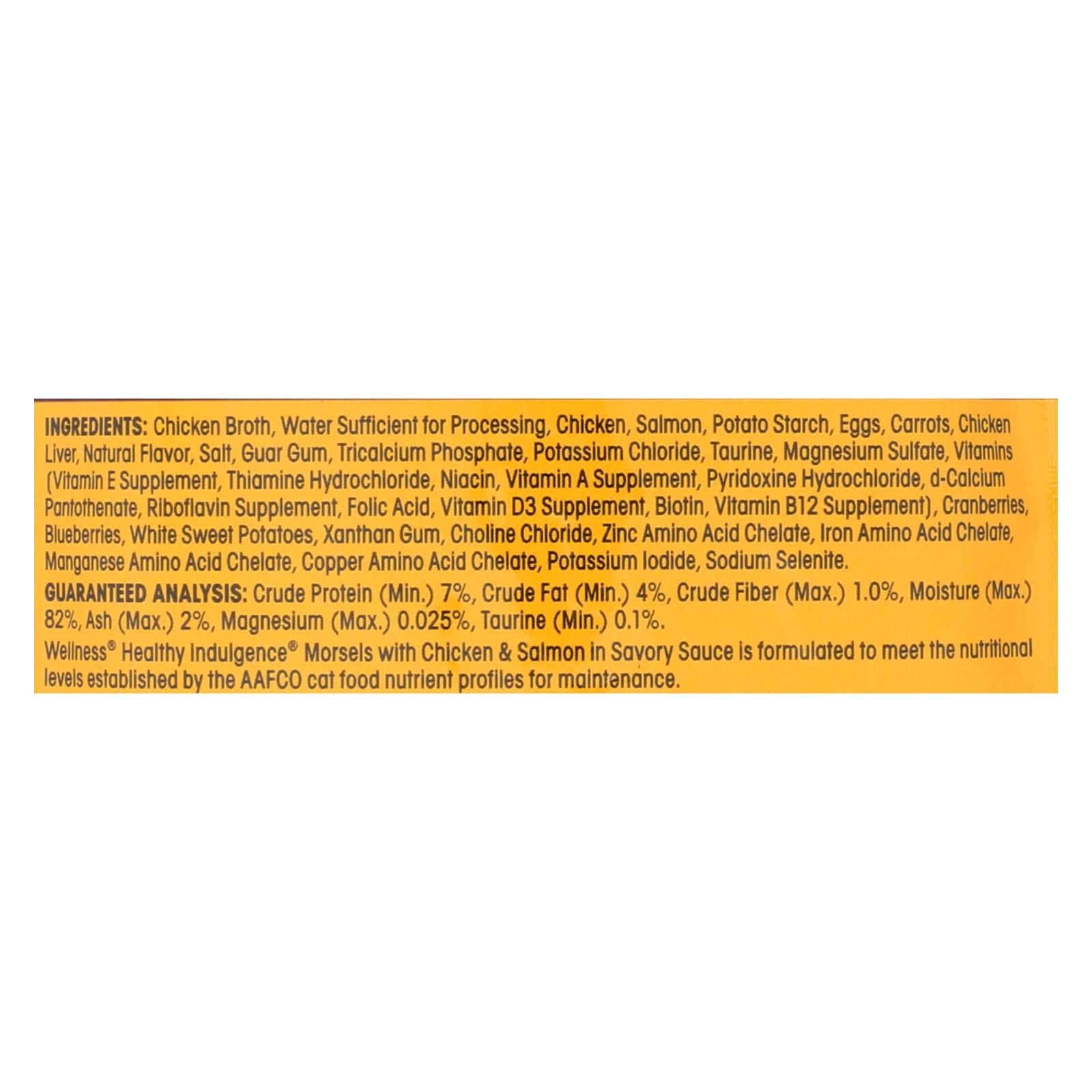 Wellness Pet Products Cat Food - Morsels With Chicken And Salmon In Savory Sauce - Case Of 24 - 3 Oz. image 2