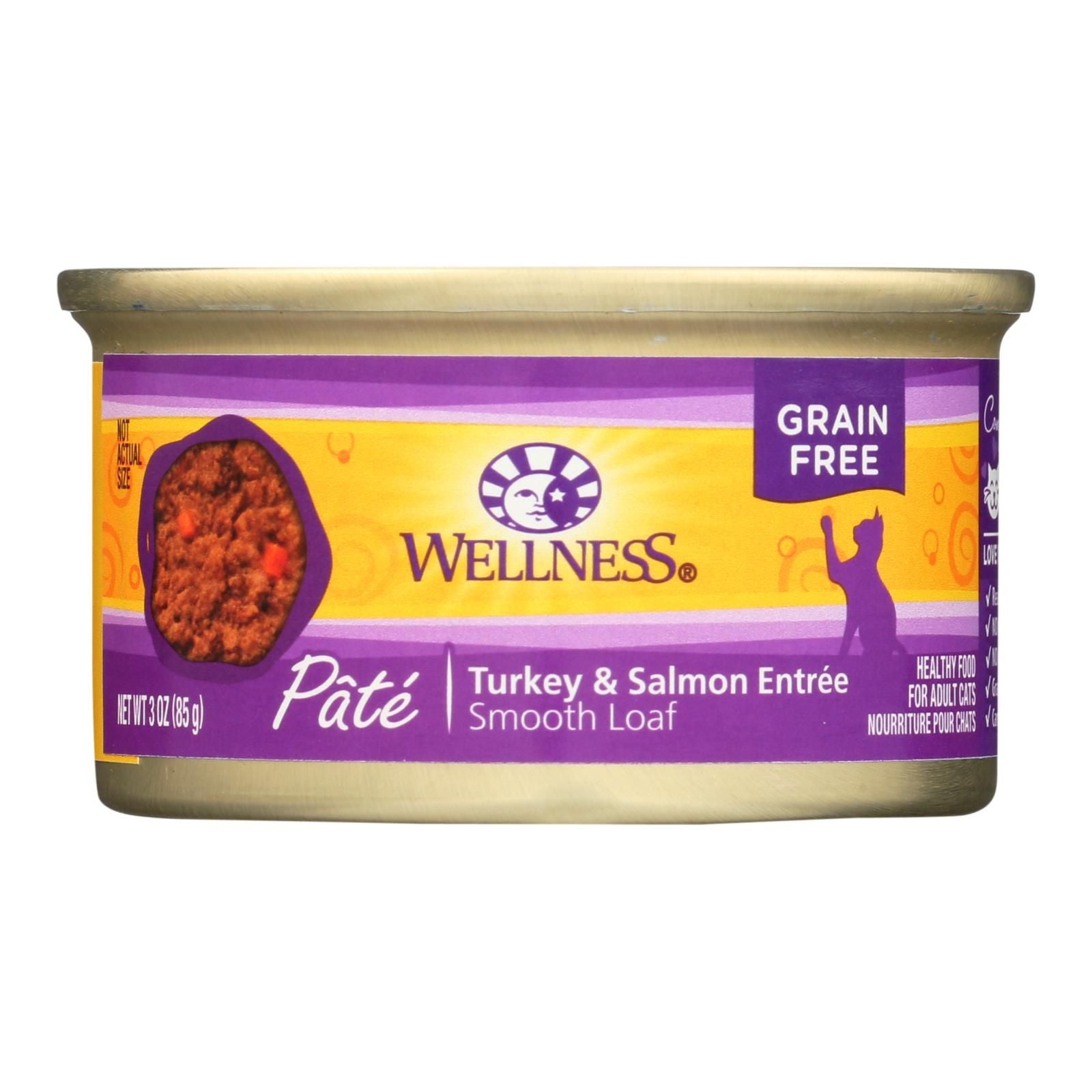 Wellness Pet Products Cat Food - Turkey And Salmon Recipe - Case Of 24 - 3 Oz. image 1