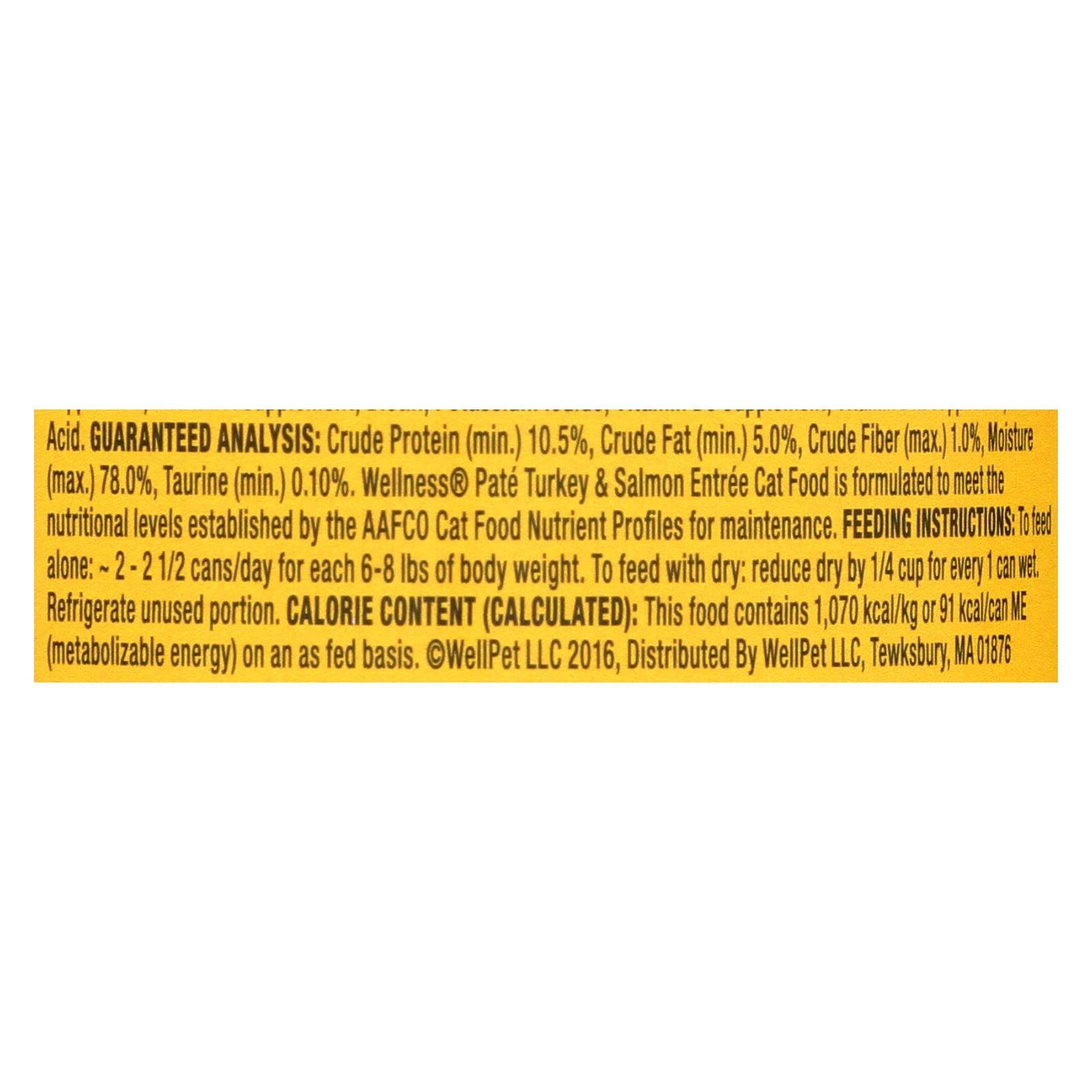 Wellness Pet Products Cat Food - Turkey And Salmon Recipe - Case Of 24 - 3 Oz. image 2