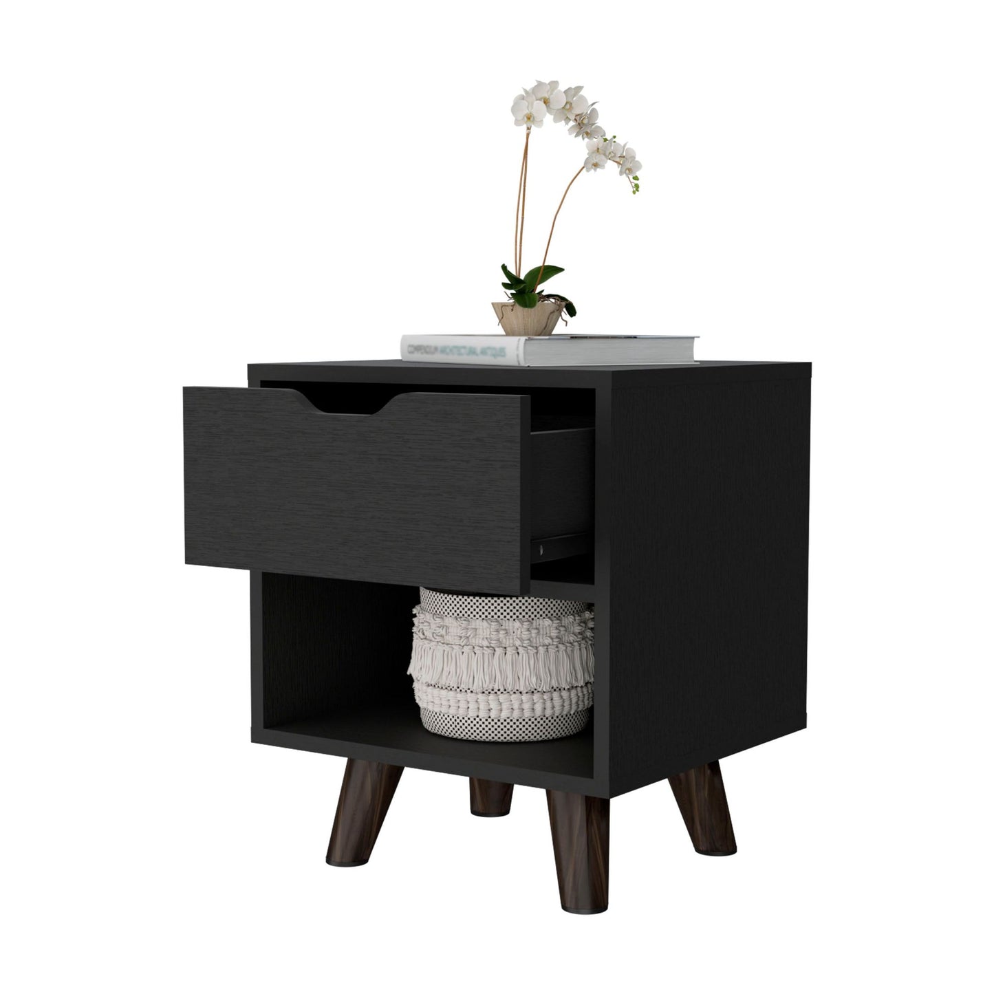 Wenge 1-Open Storage Shelf Nightstand image 6