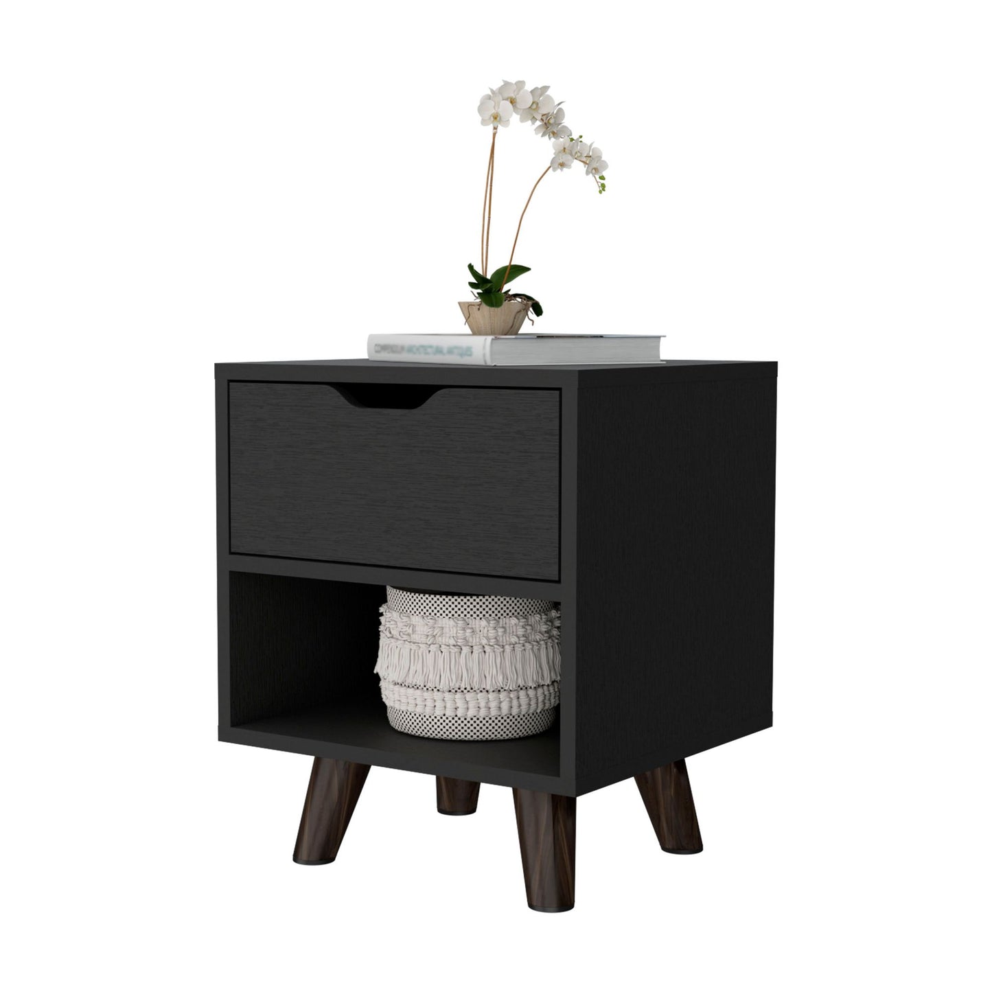Wenge 1-Open Storage Shelf Nightstand image 5