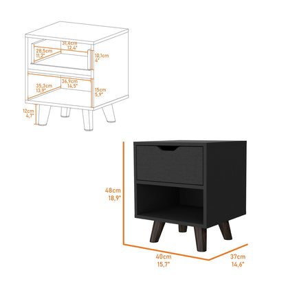 Wenge 1-Open Storage Shelf Nightstand image 7