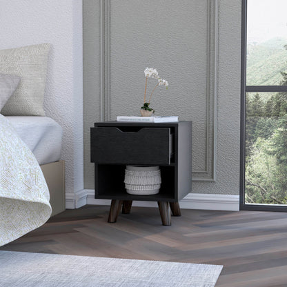 Wenge 1-Open Storage Shelf Nightstand image 2