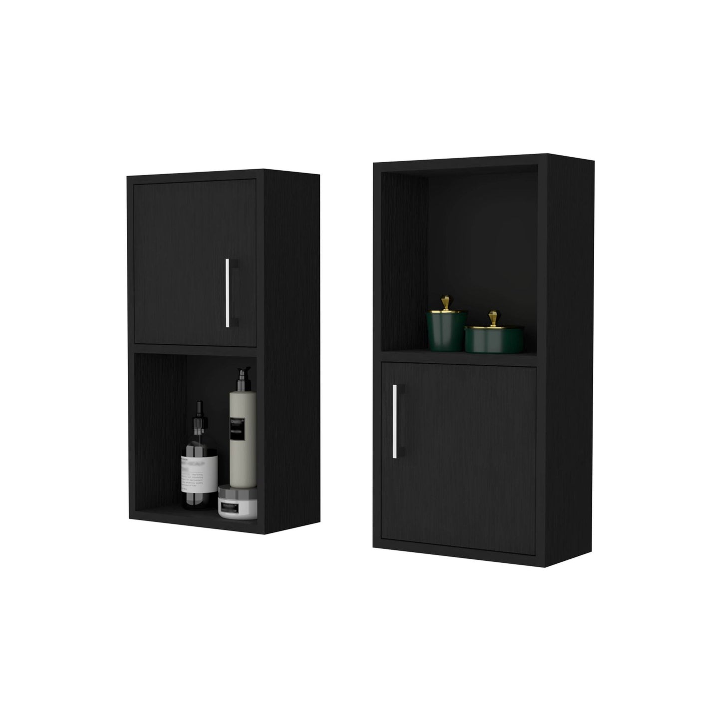 Wenge 2 Bathroom Medicine Cabinets with Open Shelf image 4