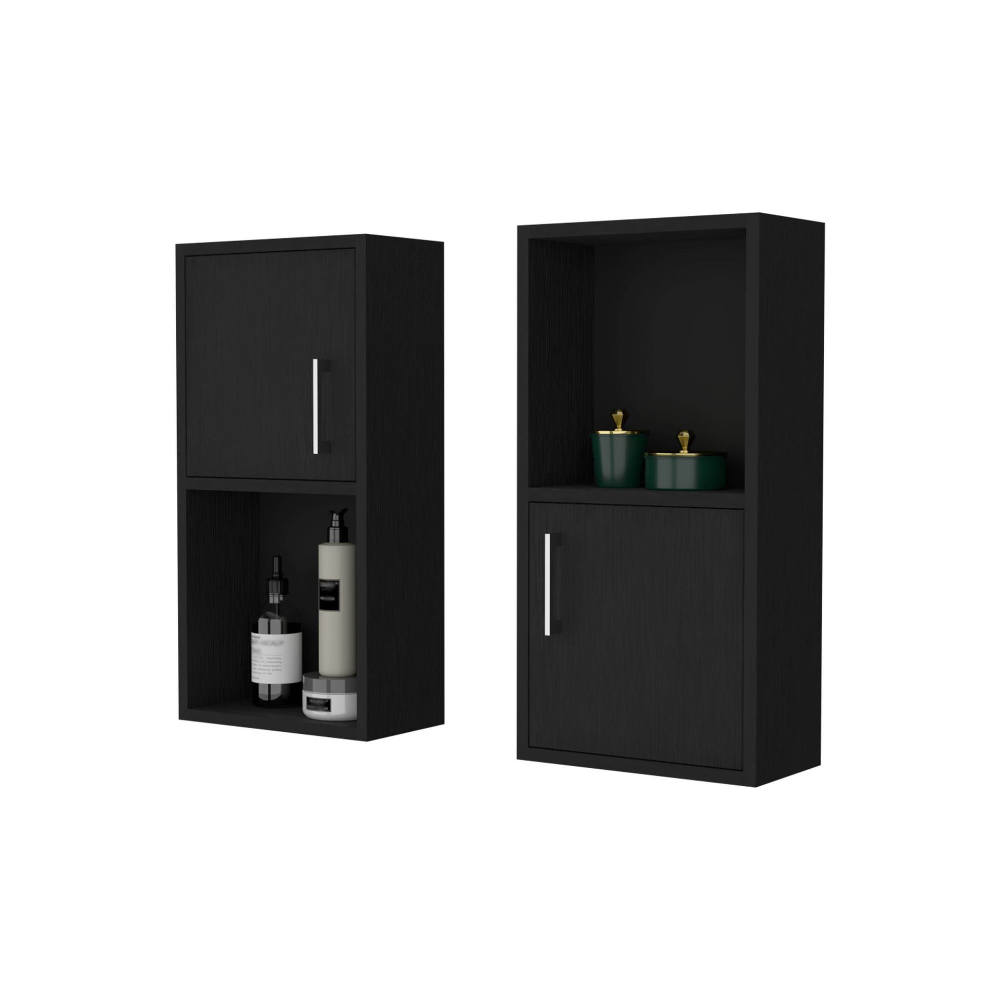 Wenge 2 Bathroom Medicine Cabinets with Open Shelf image 4