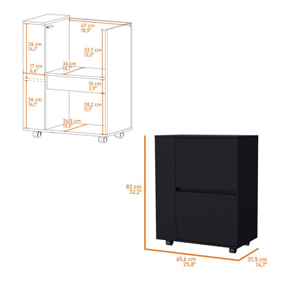 Wenge 2-Cabinet Bar Cart image 6