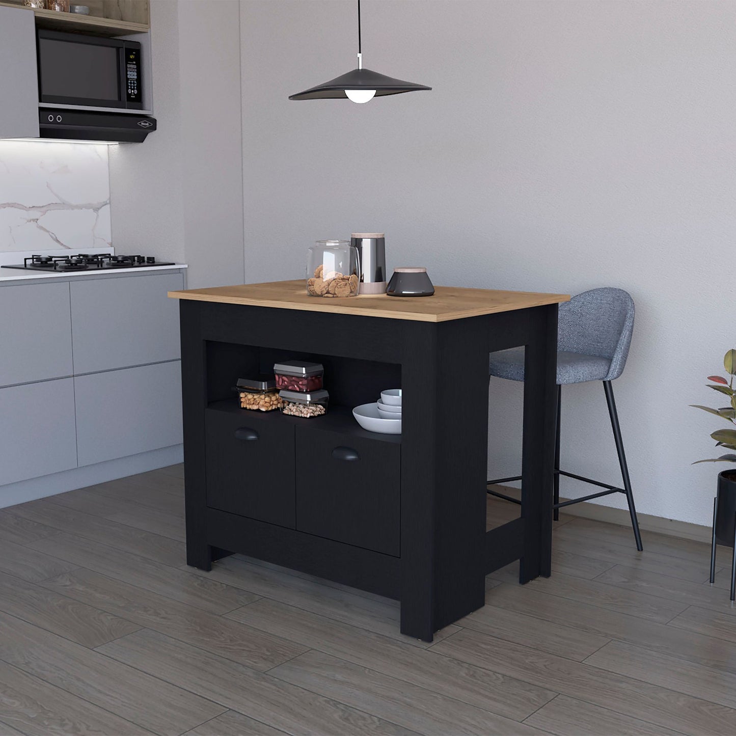Wenge 2-Door Kitchen Island image 1