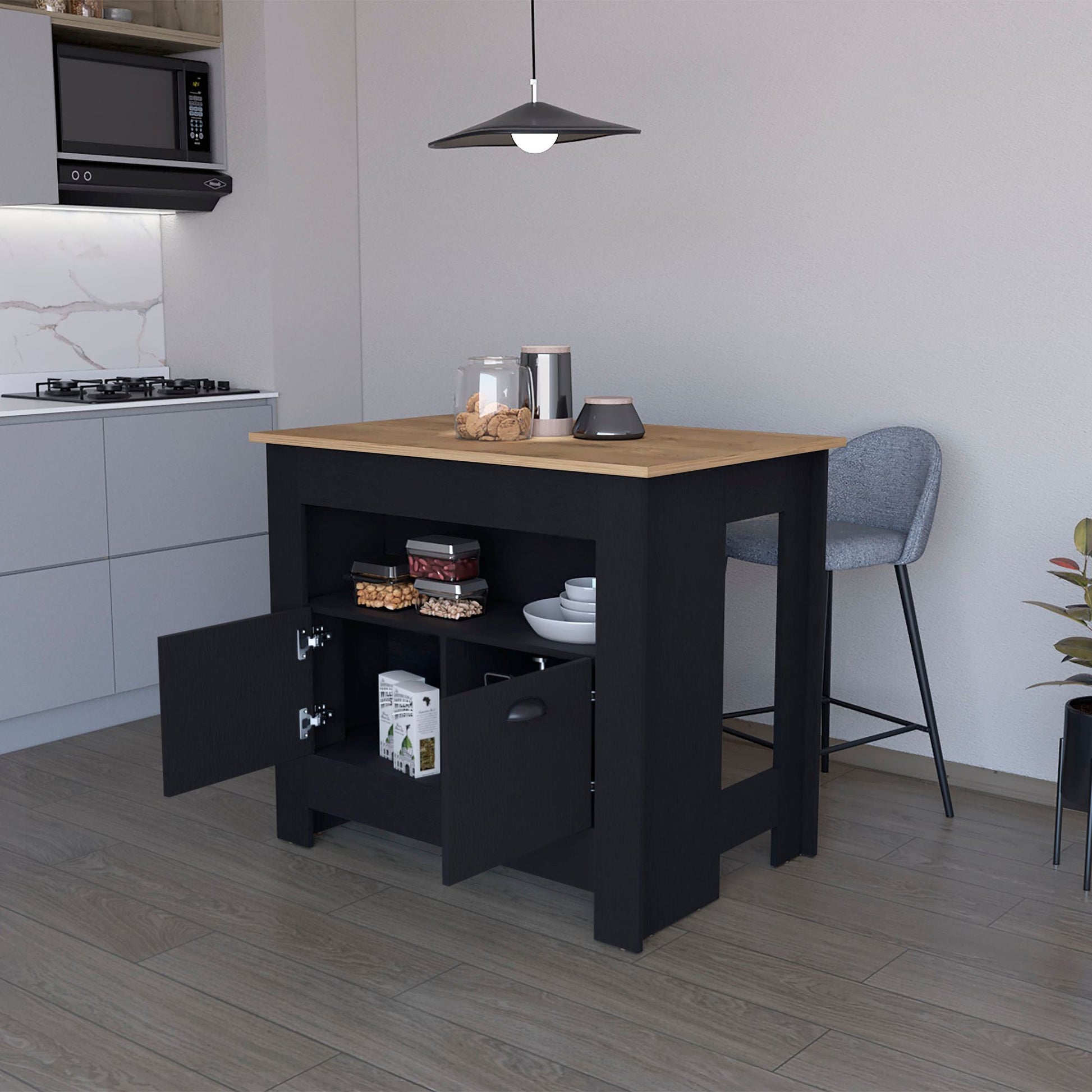 Wenge 2-Door Kitchen Island image 2