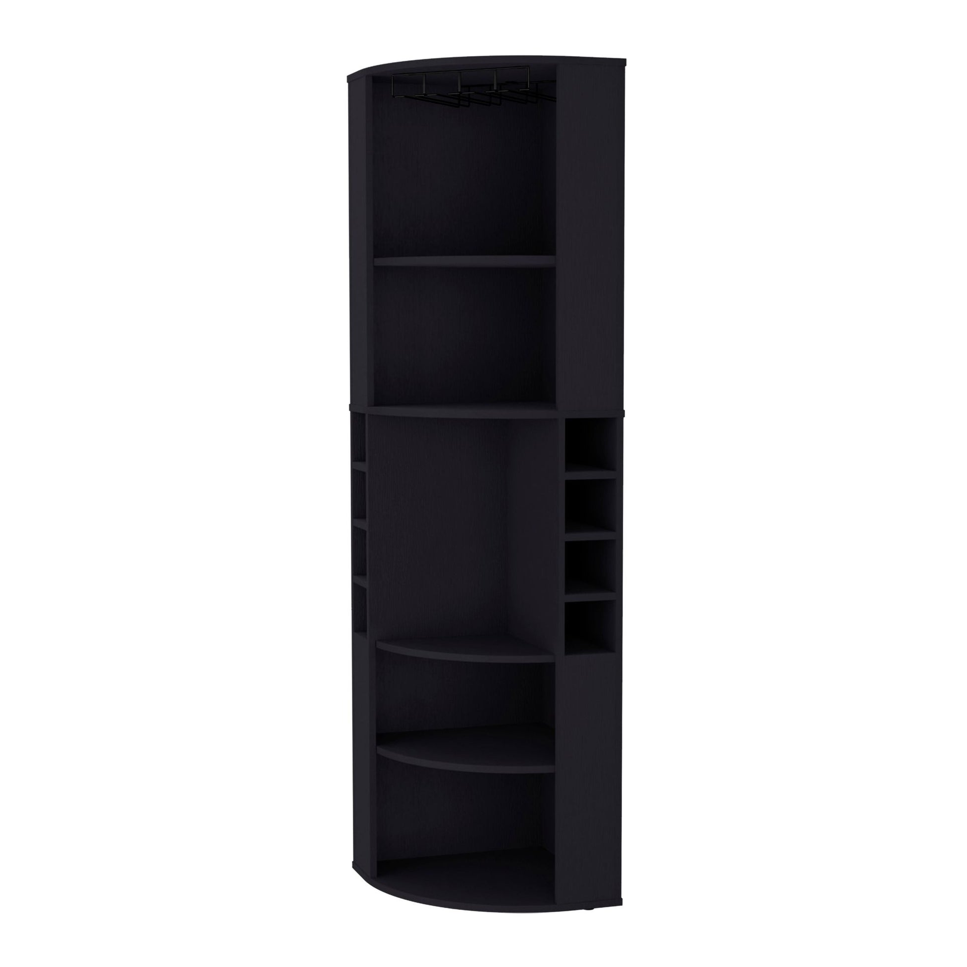 Wenge 5 Large Shelves Corner Bar Cabinet image 3