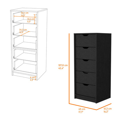 Wenge 5 Narrow Drawer Dresser image 8