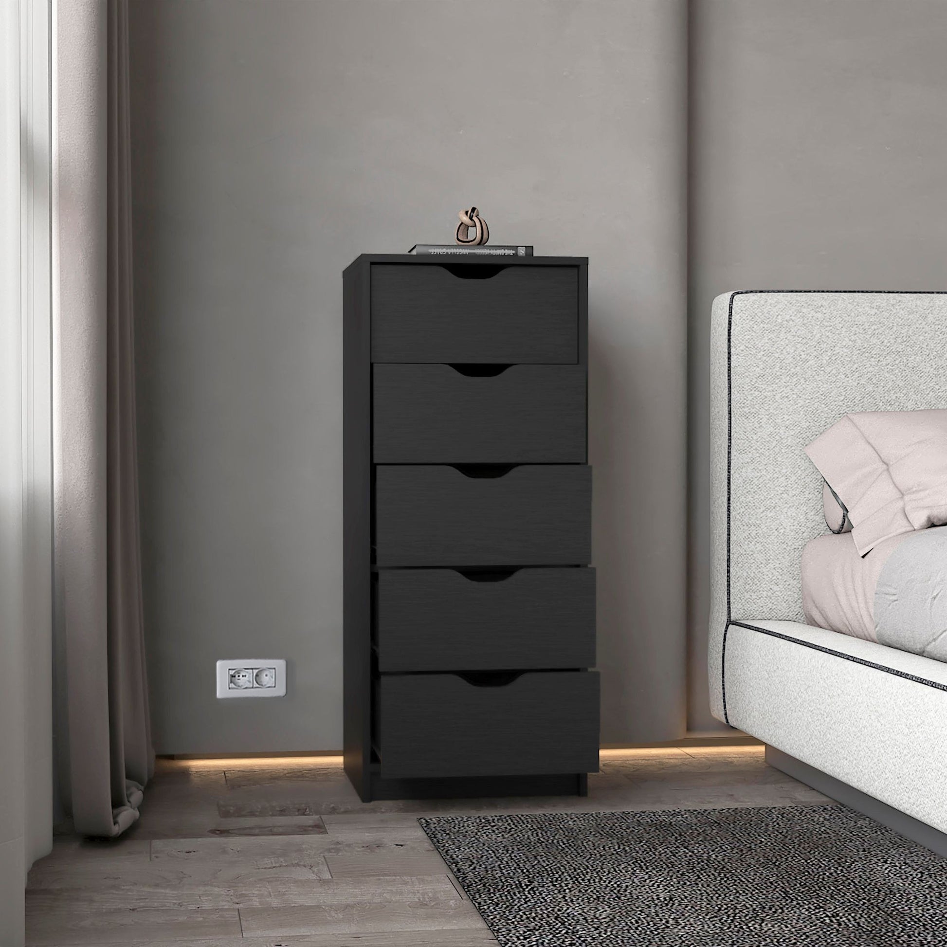 Wenge 5 Narrow Drawer Dresser image 5