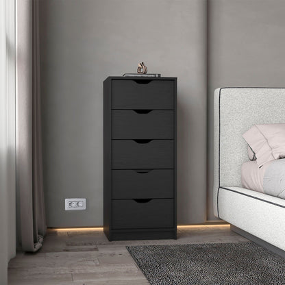 Wenge 5 Narrow Drawer Dresser image 1